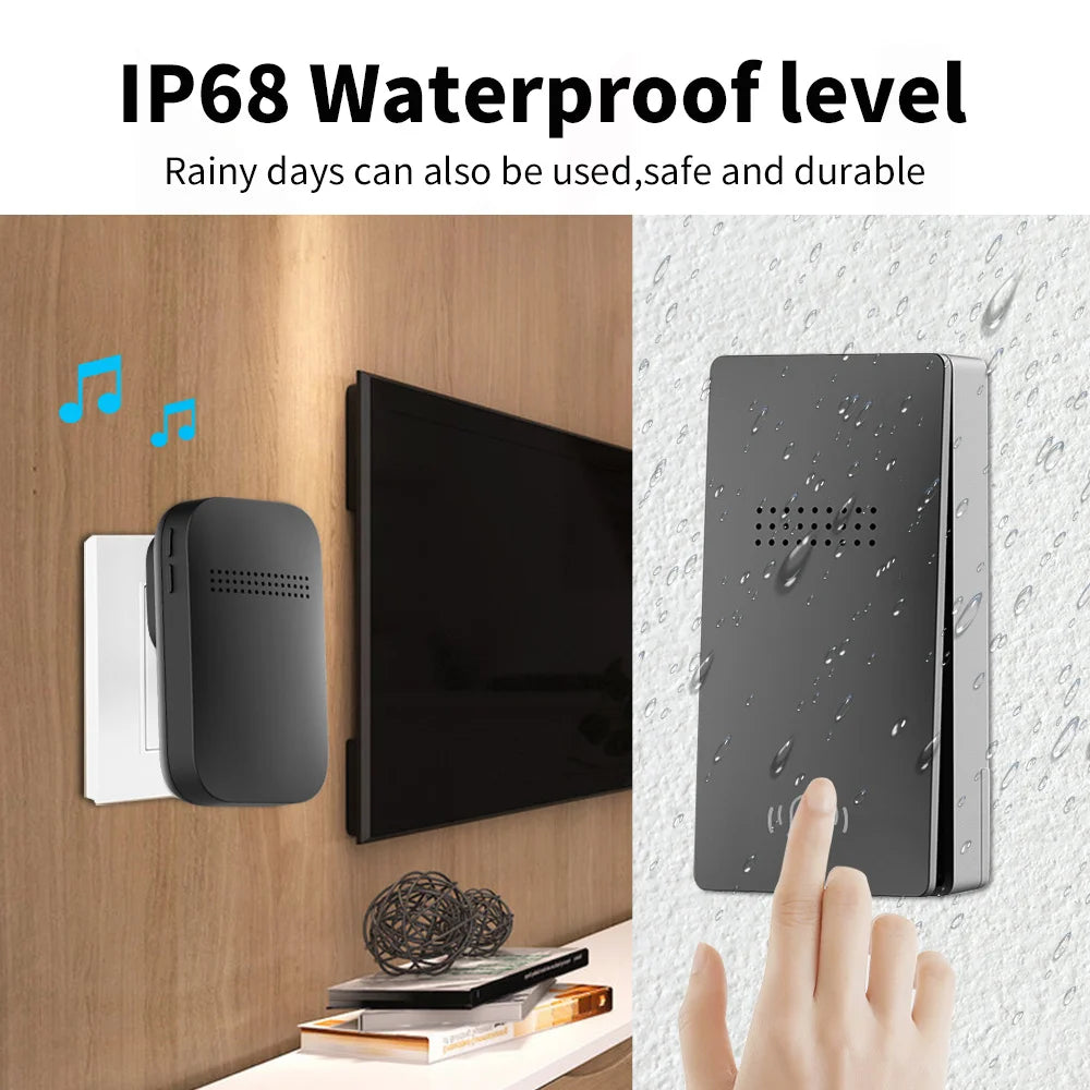 New Wireless Doorbell Waterproof Plug Button No Battery Required Ring Bell Chimes Sets Home Smart Door bell 38 ringtones