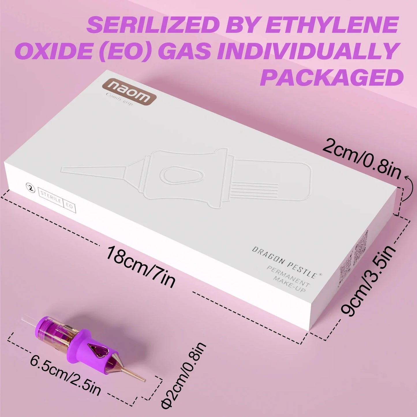 NAOM 10PCS naom PMU Sterilized Tattoo Cartridge Needles RL RS Permanent Makeup Round Liner#0.15#0.18#0.20#0.25#0.30