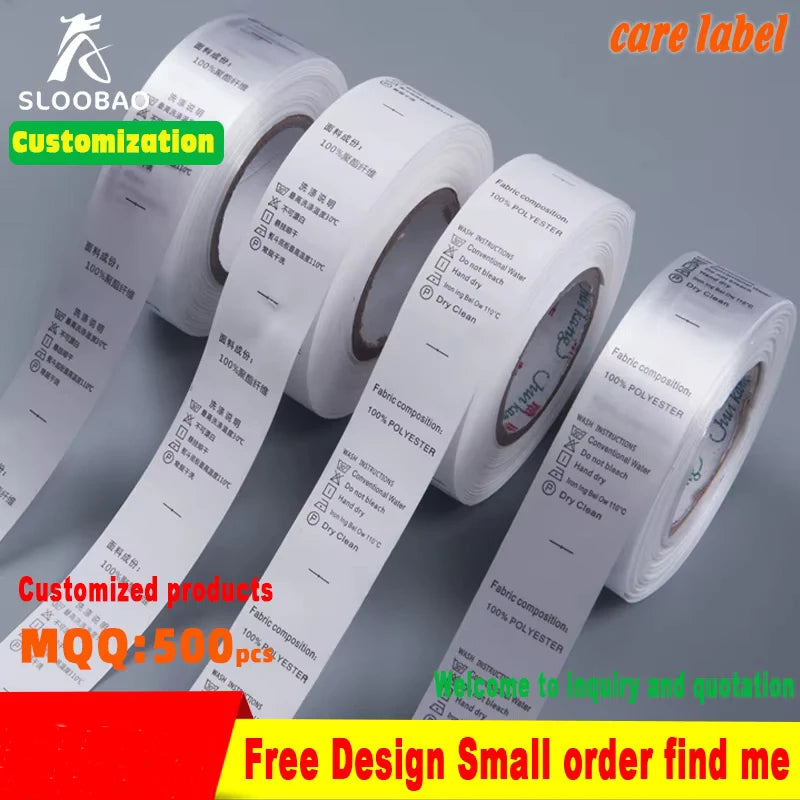 width 2.5cm Customized White satin ribbon, synthetic Ribbon washing labels t shirt fabric printed tags care print label