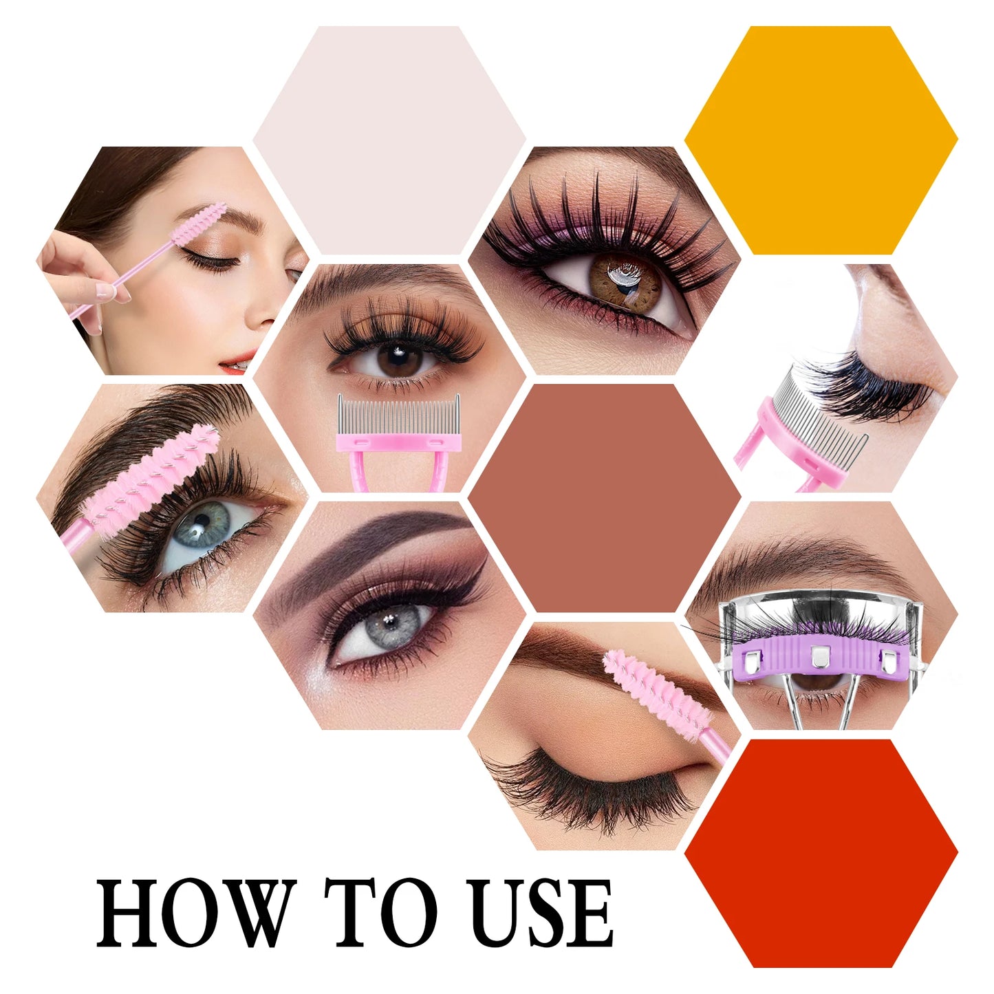 3pcs eyelash set - women's eyelash separator, eyelash curler, mascara, makeup wand, curling eyelashes, clear makeup tools