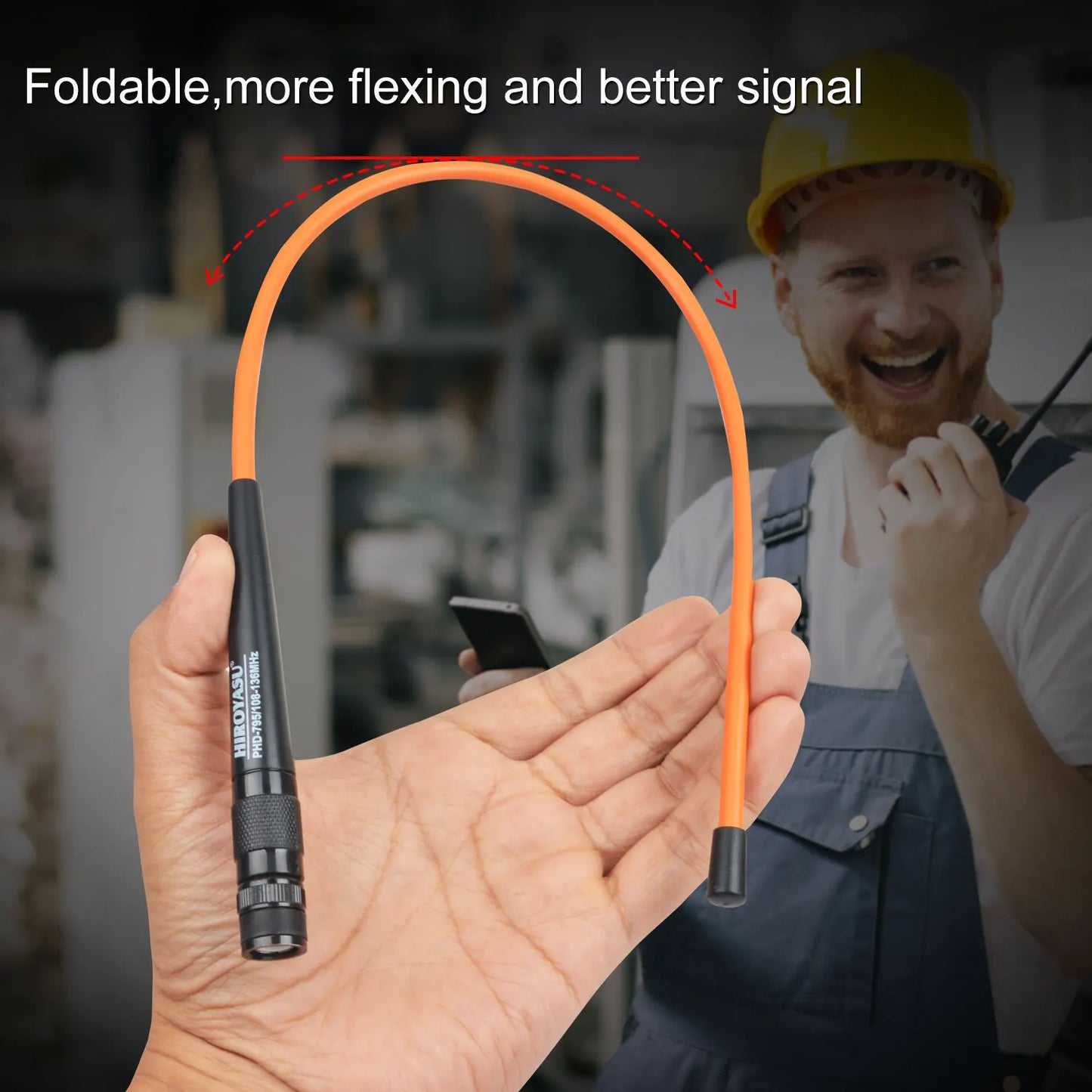 108-136MHz Handheld Whip Walkie Talkie Air Band Antenna 2.15dB 47CM 20Watts Hiroyasu PHD-795 for Baofeng UV-17Pro Gps Quansheng