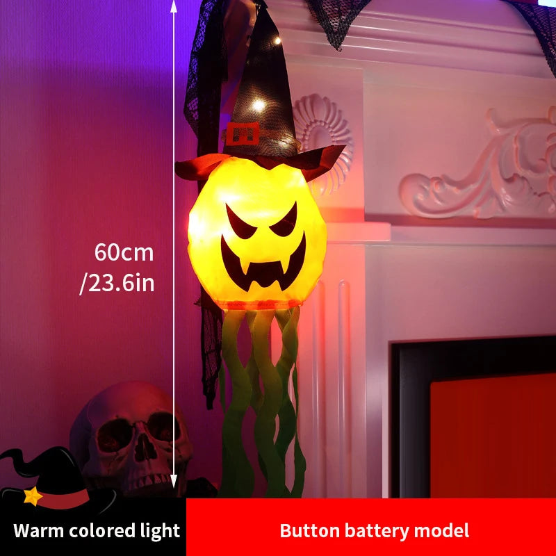 Halloween Decoration Scary Ghost Windsock Glow in The Darks Party Gifts Party Hanging Flags Day of The Dead Dia De Muertos