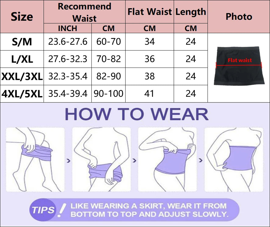 Hot Sauna Sweat Belt Body Shapers Waist Trainer Slimming Workout Gym Fitness Belt for women Abdomen Fat Burning Shapewear