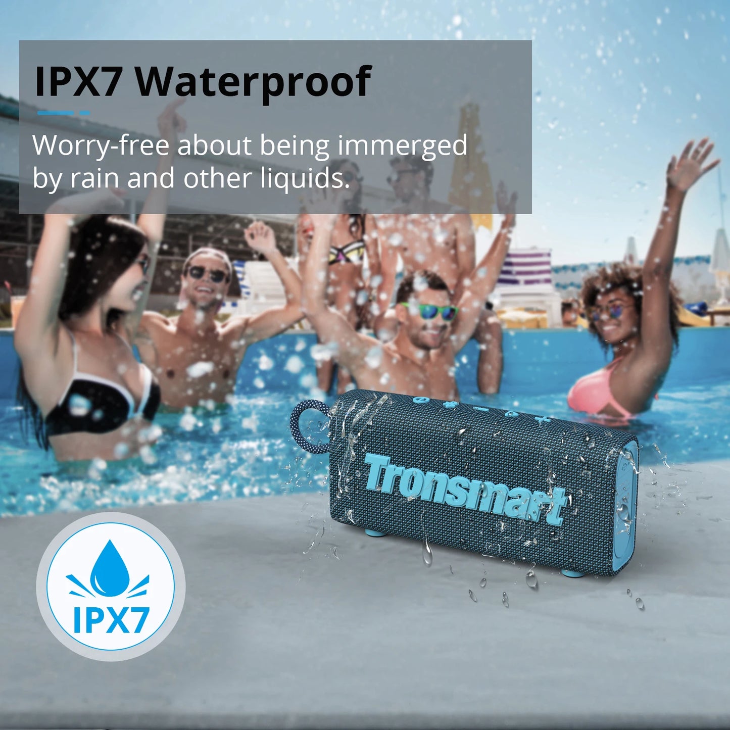 Tronsmart Trip Portable Speaker Dual-Driver Bluetooth Speaker, IPX7 Waterproof, True Wireless Stereo for Outdoor