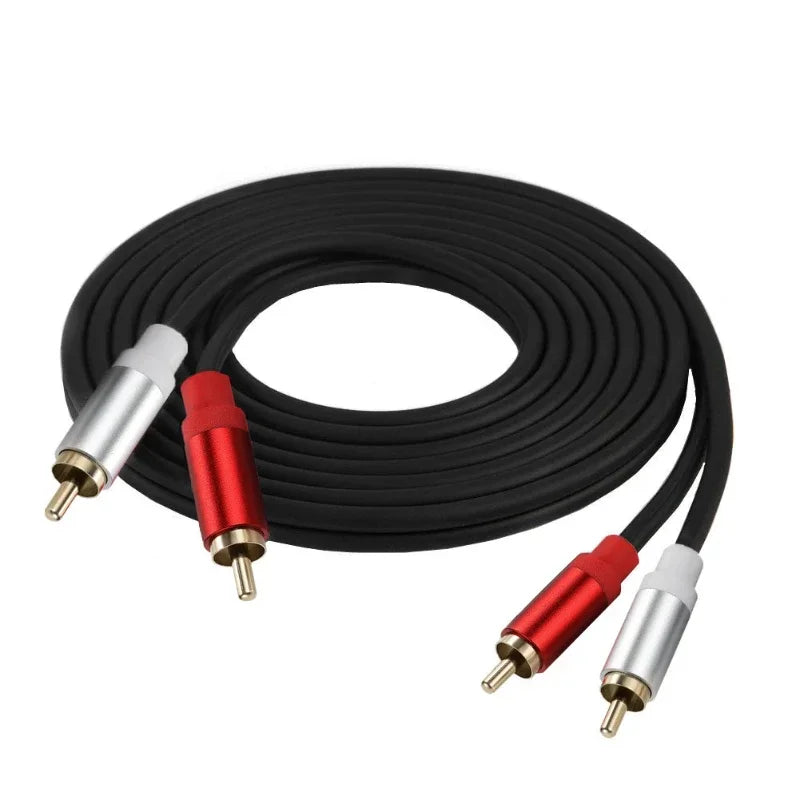 Metal shell Gold Plated Double RCA Male to 2 Two RCA Female Audio Video Cable Line twin RCA Male Video Audio Cord Wire Line