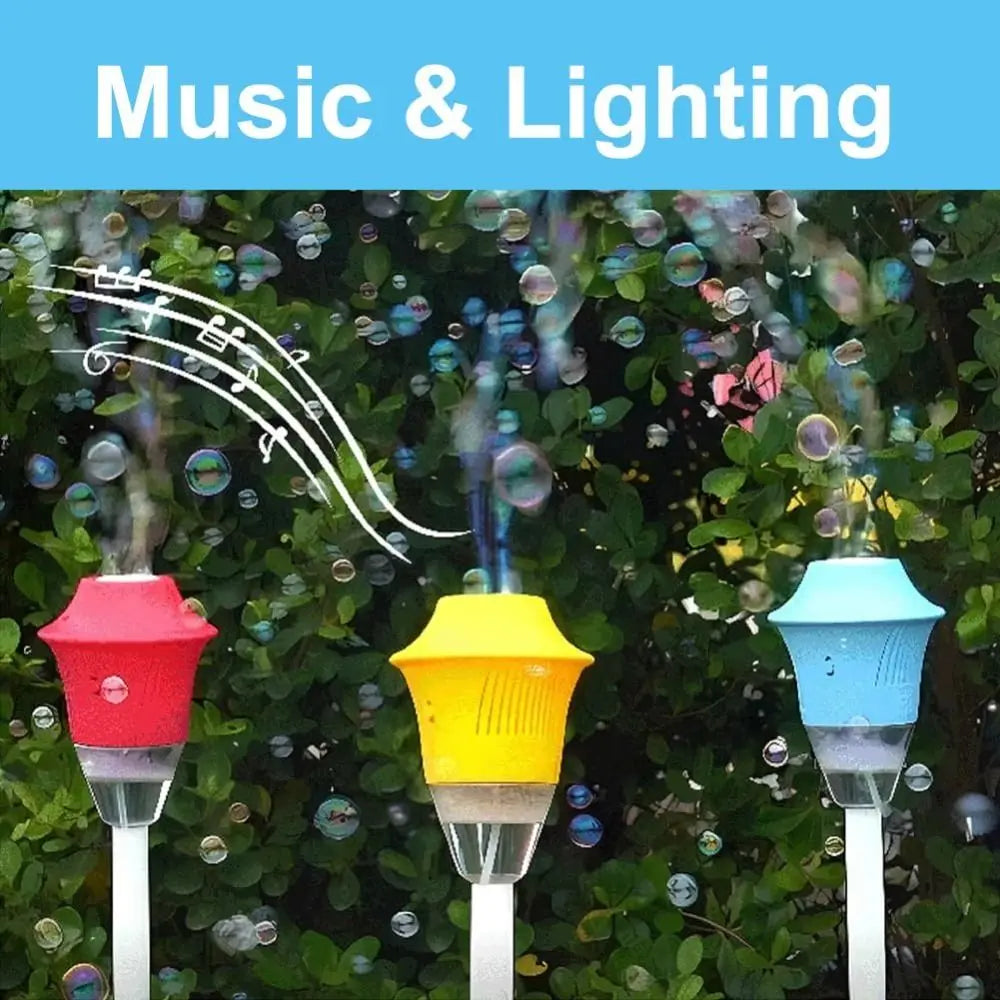 Rechargeable Bubble Maker With Stand With Night Light And Music Bubble Torch Automatic Vertical Bubbles Machine