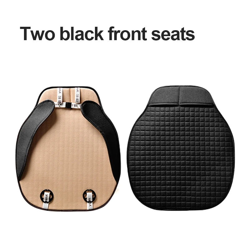 Flax Car Seat Cover Four Seasons Front Rear Linen Fabric Cushion Breathable Seat Protector Mat Pad for Auto Interior Accessories