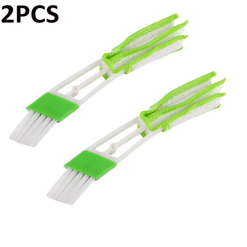 2PCS Car Air Vent Brush Double head Brushes Conditioner Vent Brush Microfibre Car Grille Dashboard Interior Car Cleaning Tools