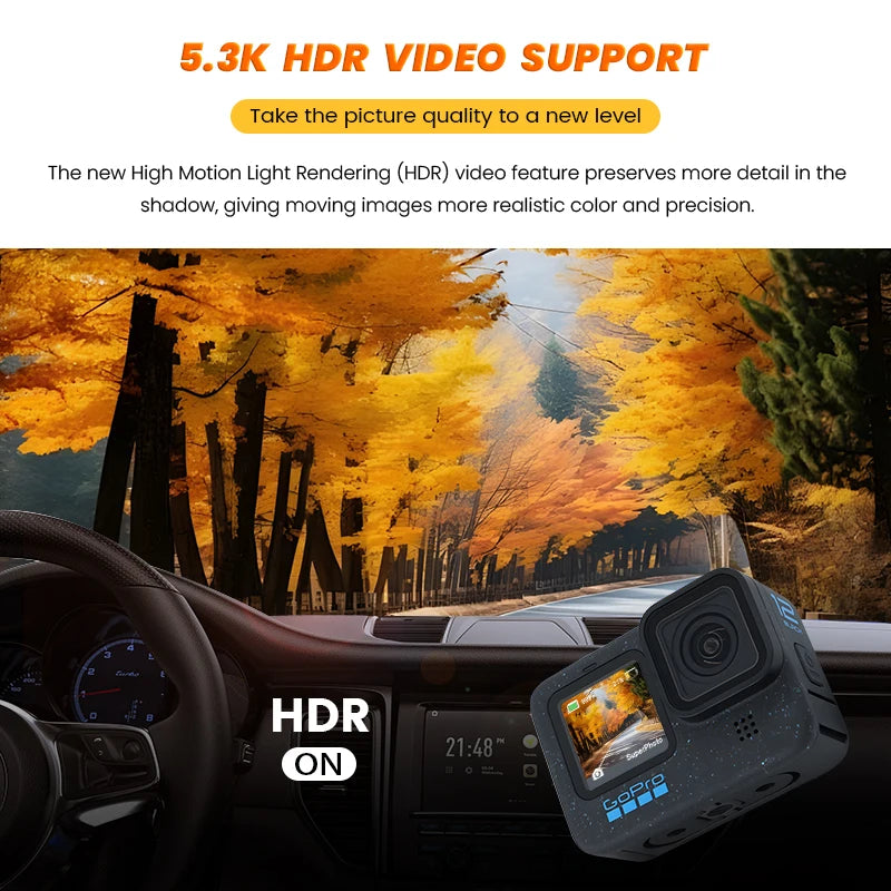 GoPro HERO 12 Black Action Camera HyperSmooth6.0 5.3K60fps Video 27MP Go Pro12 helmet Sport Camera