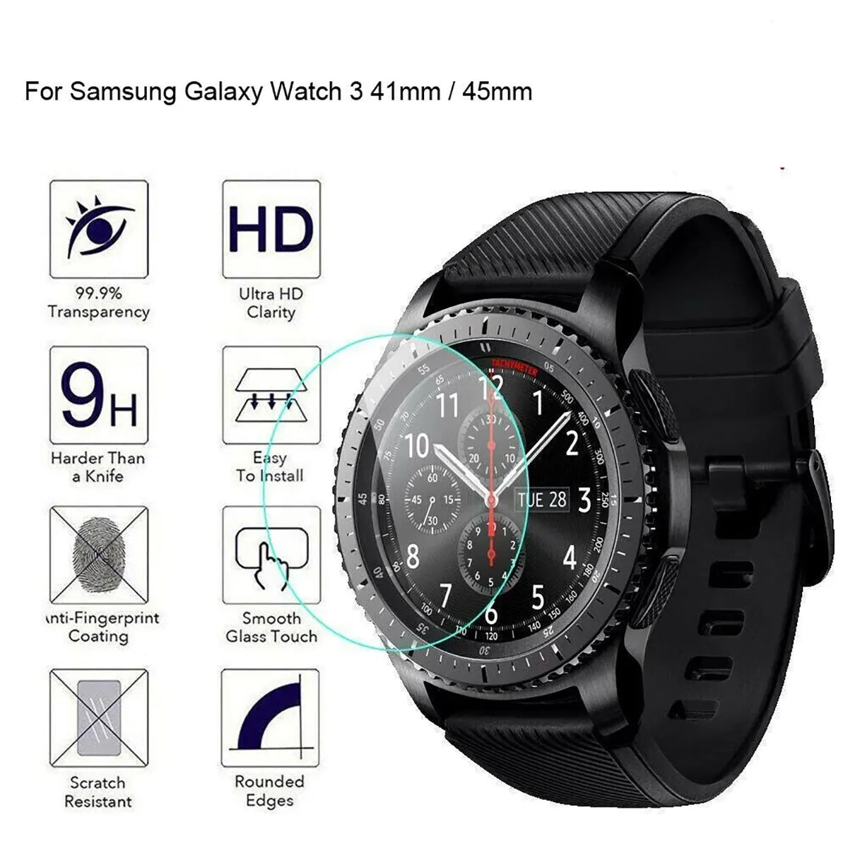 9H Tempered Glass for Samsung Galaxy Watch 4 40mm Classic Watch 3 Anti Scrach Film HD Screen Protectors