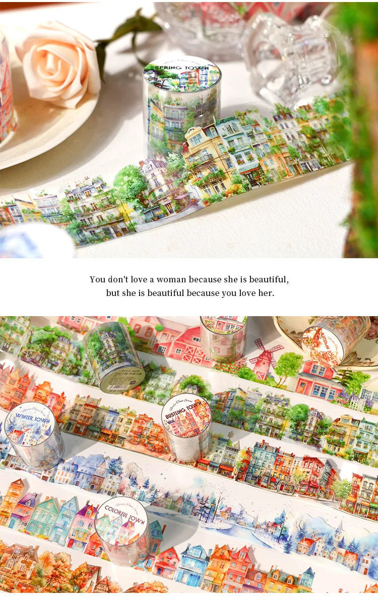 Journamm 45mm*2m PET Tapes European Castle Theme Decor Junk Journal DIY Scrapbooking School Supplies Collage Tapes