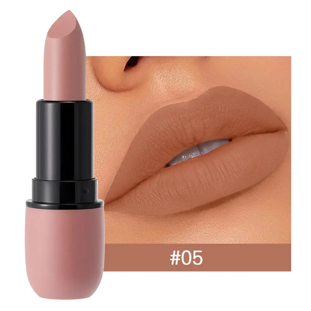 6-Color Matte Lipstick: Velvet Lip Color, Smooth, Waterproof, Long-Lasting Color Lip Makeup