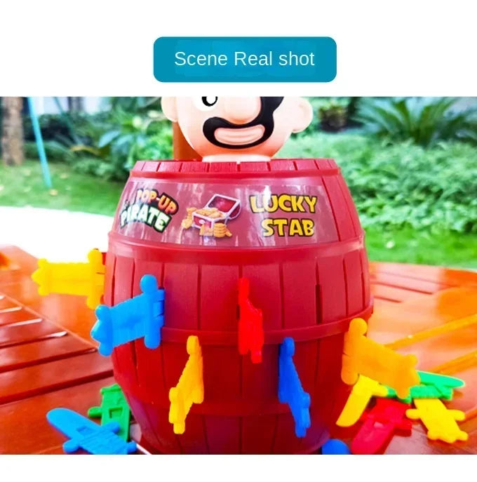 Big Knife Insertion Pirate Bucket Uncle Wooden Bucket Uncle Sword Insertion Creative Trick Table Game Pirates Bring 24 Swords
