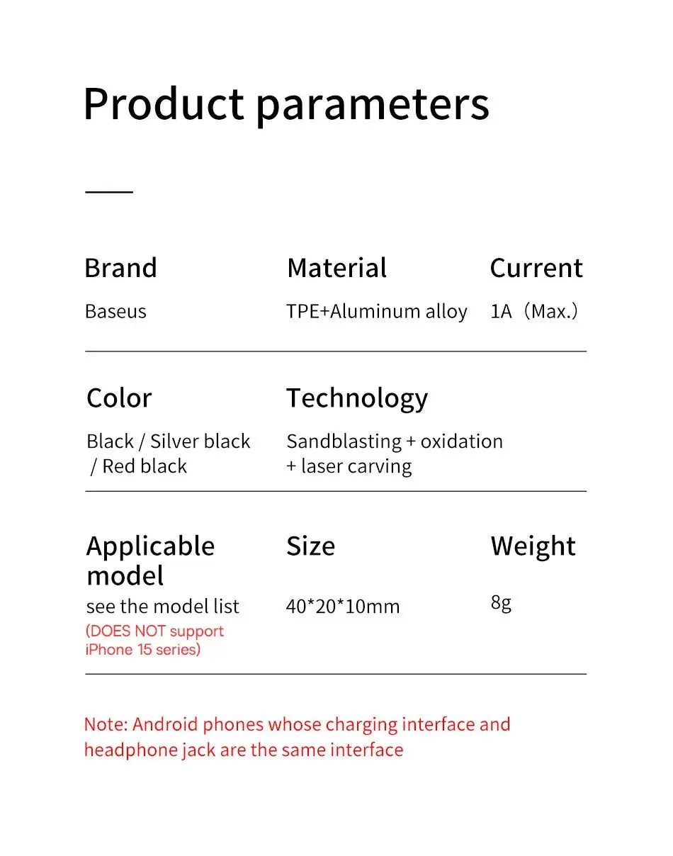 Baseus L41 Type-C to 3.5mm Jack Audio Cable Earphone Splitter Adapter for Xiaomi Huawei USB C Charger Aux Connectors Adapters