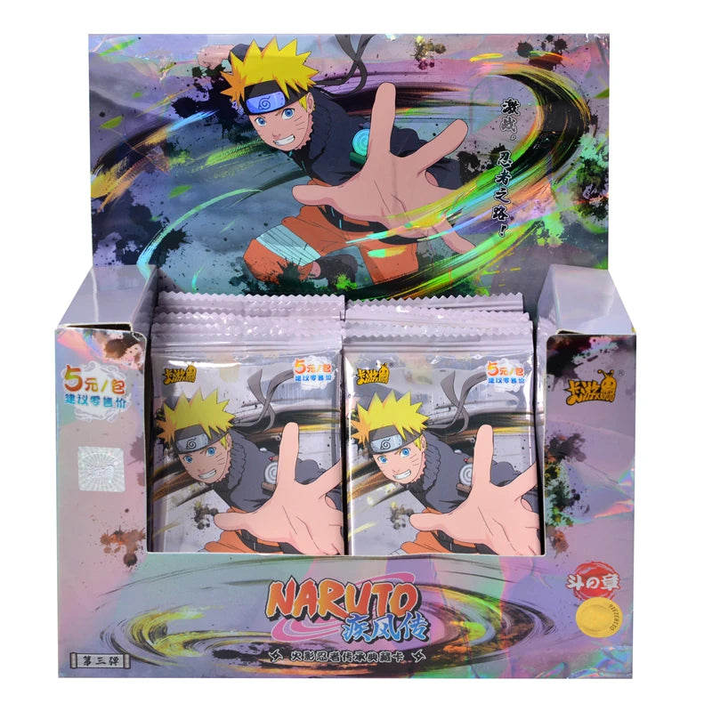 KAYOU Original Naruto Cards Uzumaki Sasuke Ninja Game Collection Rare Cards Box Flash Cards Toys For Children Christmas Gift