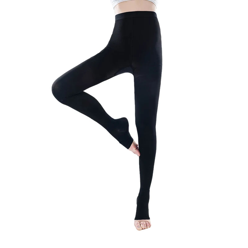 Medical Compression Pantyhose Stocking 20-30mmHg Women Thighs Open Toe Class 2 Pressure Support Varicose Vein Stocking Plus Size