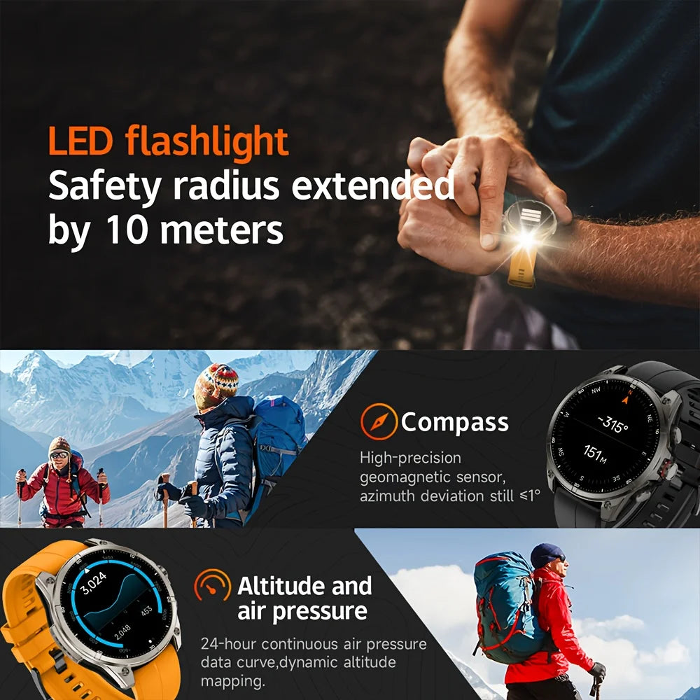 2025 New For Huawei GPS Smart Watch Men 466*466 AMOLED HD Precise GPS Compass BT Call Health Monitor IP69 Waterproof SWIM Watch