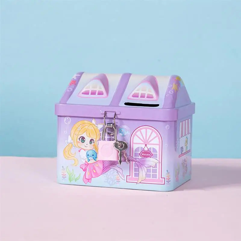 Mermaid Piggy Bank Money Jar Children Saving Pot Kids For Girls Toys Toddlers Metal Piggy Bank Saving Pot Coin Container Gift