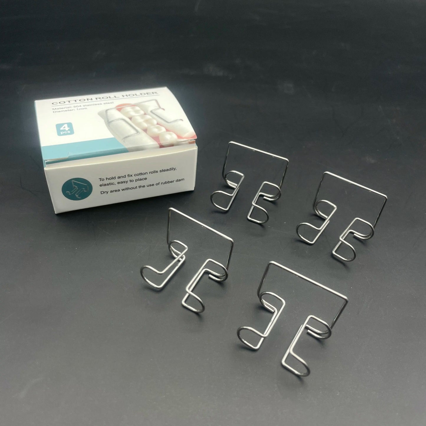 4Pcs Dental Cotton Roll Clip Stainless Steel Autoclavable Cotton Roll Holder For Dentist Clinic Dentistry Lab Supplies Tools