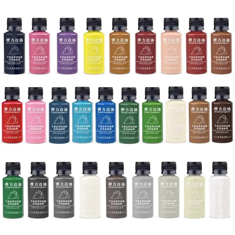 30ml Stretch Matte Elastic Edge Sealing Oil Leather Dye Coloring Coats Edges Repair Wrap Liquid DIY Leather Craft Paint Pigment