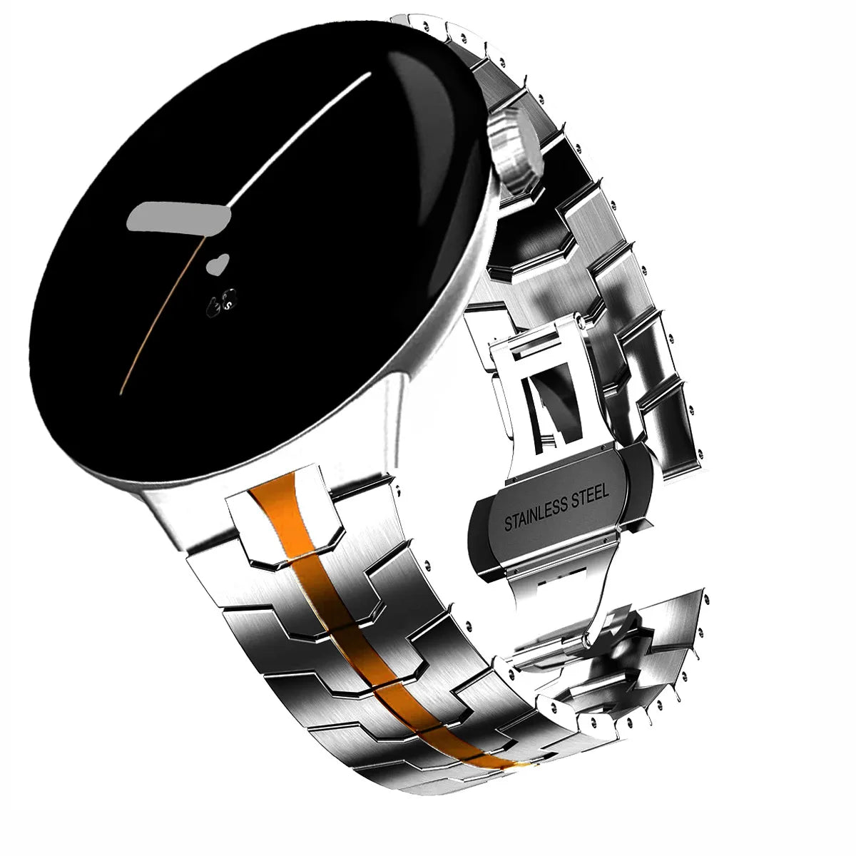 Luxury Stainless Steel Strap Suitable for The Google Pixel Watch 1/2/3 41mm Armor-like Metal Unibody Strap