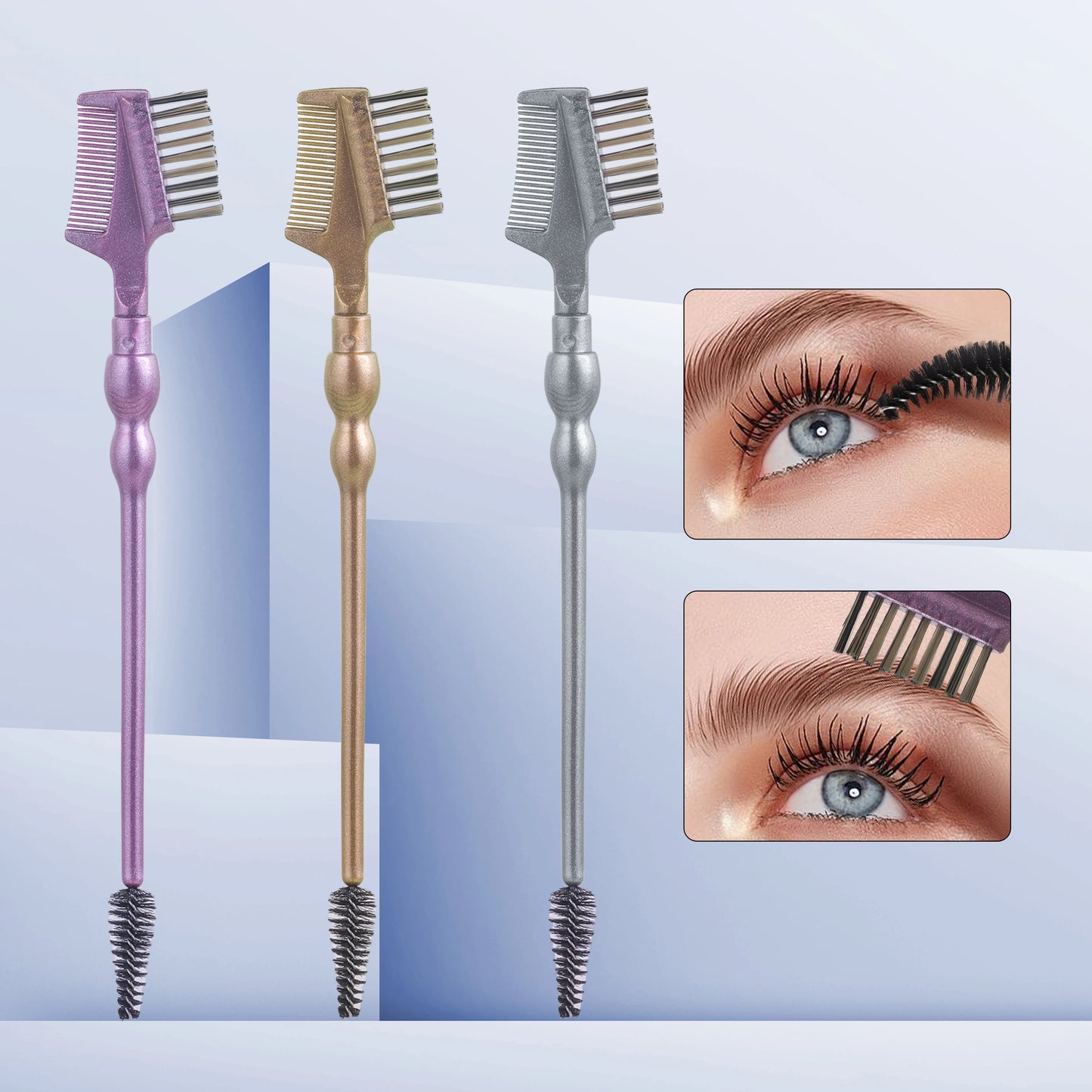 eyebrow brush and Eyelash brush,1pcs Creative Multifunctional Double headed Cosmetic Brush for Women Eye Brow Shaper