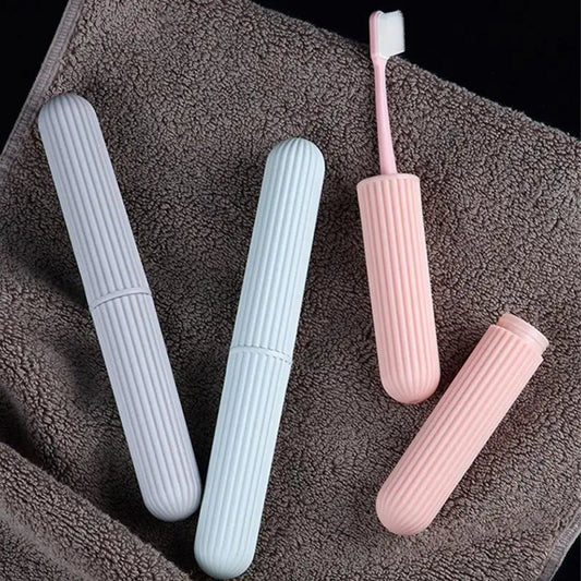 Portable Toothbrush Box Plastic Toothbrush Storage Box Toothbrush Boxes Simple Stripes Travel Wash Toothbrush Cover