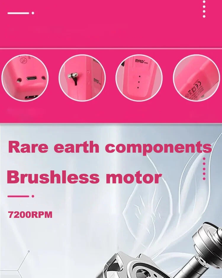 MRD Smart Brain HC-90-4 Hair Clipper Men's Professional Full Metal Lift Height Torque Digital Brushless Motor Cordless Trimmer