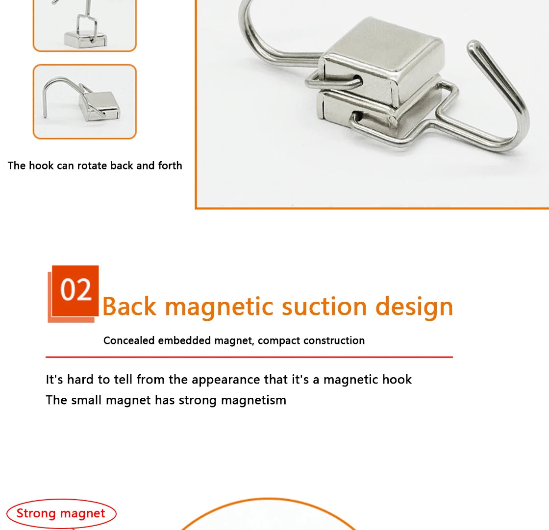 30Pcs Square Strong Magnetic Hooks Multi-Purpose Storage Hooks Home Kitchen Bar Storage Hooks Key Storage Hooks Bathroom Hangers