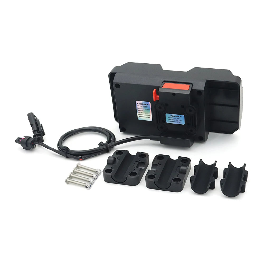 For BMW R1250RT R1200RT Adventure ADV GPS Mobile Phone Holder USB Wireless Charging Original Lossless Cable Base 12/16/22mm Clip