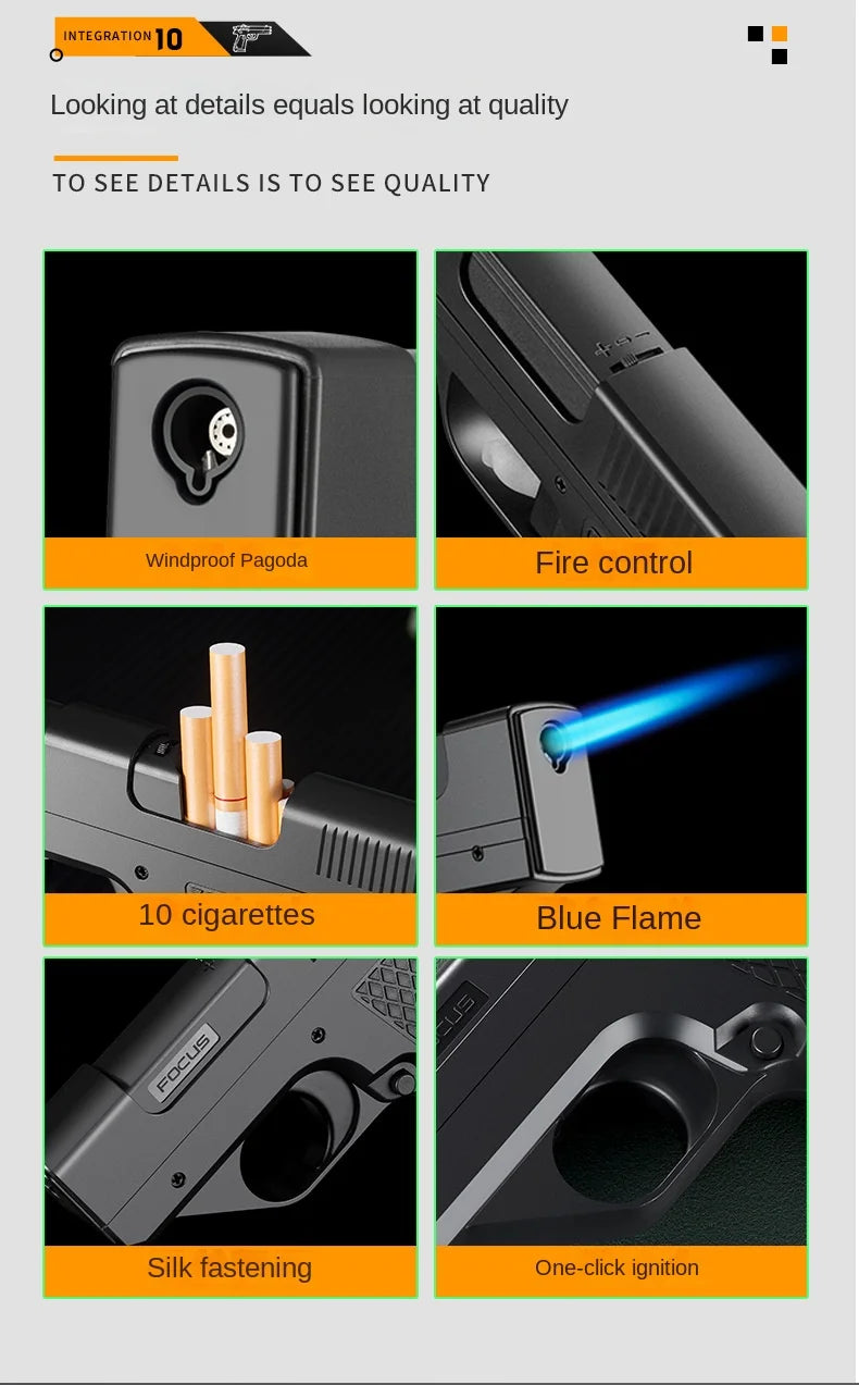 Unusual Lighters Cigarette Box Jet Turb Lighter Gas Lighter Welding Gun Capacit 10PCS Windproof Cigar Lighter Gadgets for Men