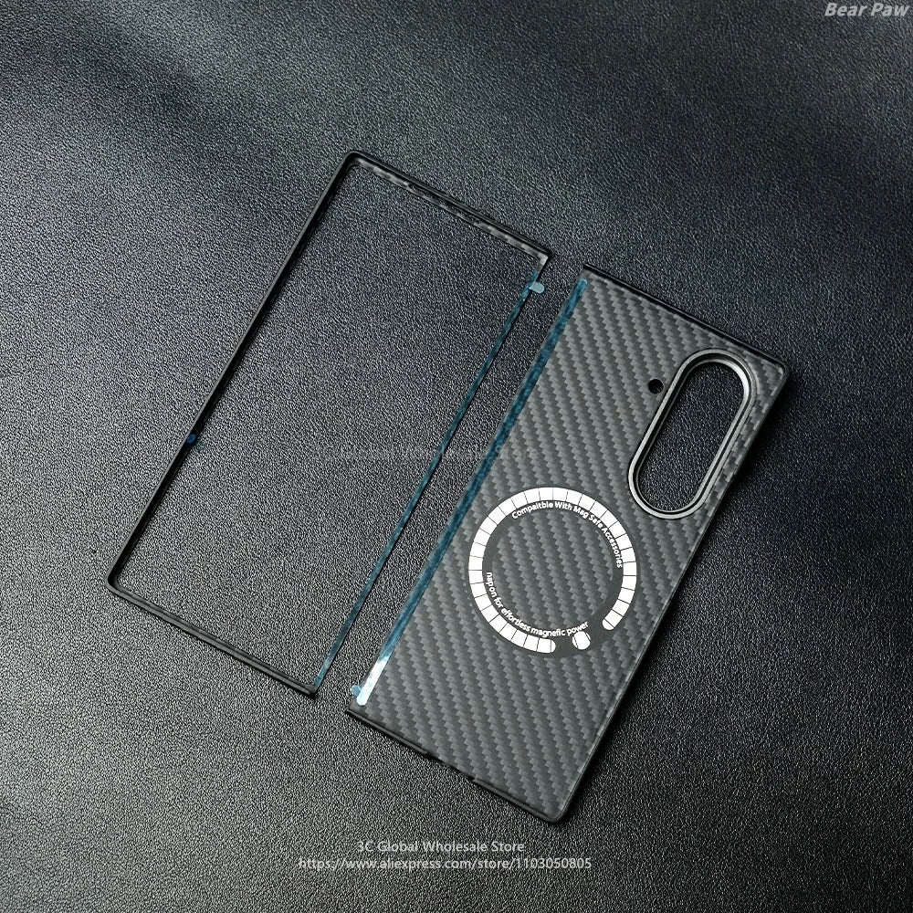 Magnetic MagSafe Case for Samsung Galaxy Z Fold 7 W26 Aramid Carbon Fiber Cover Ultra-Thin Lightweight Armor W26Protective Cover