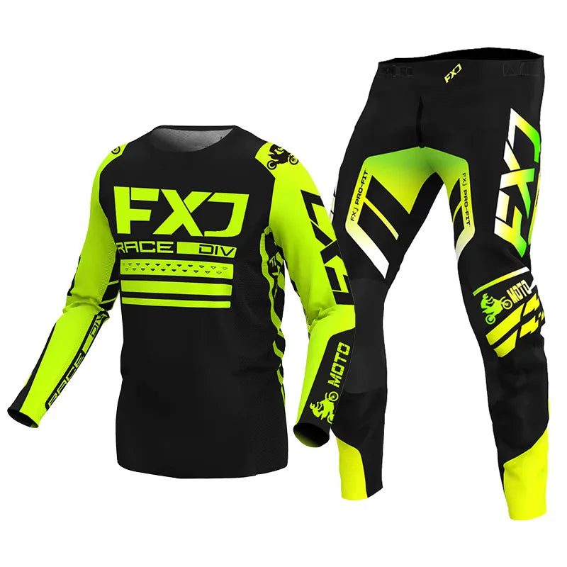 Motorcycle racing suit cross Mens Women'sMotocross Jersey Pant Kits Enduro MX MTB Off-road green red black pink yellow blue