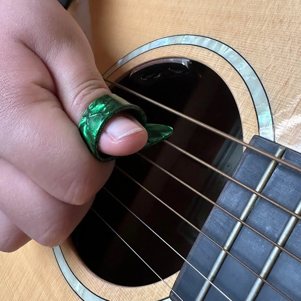 4Pcs Celluloid Guitar Thumb Picks Finger Picks Replacement Instrument Playing Accessories For Ukulele Electric Guitar