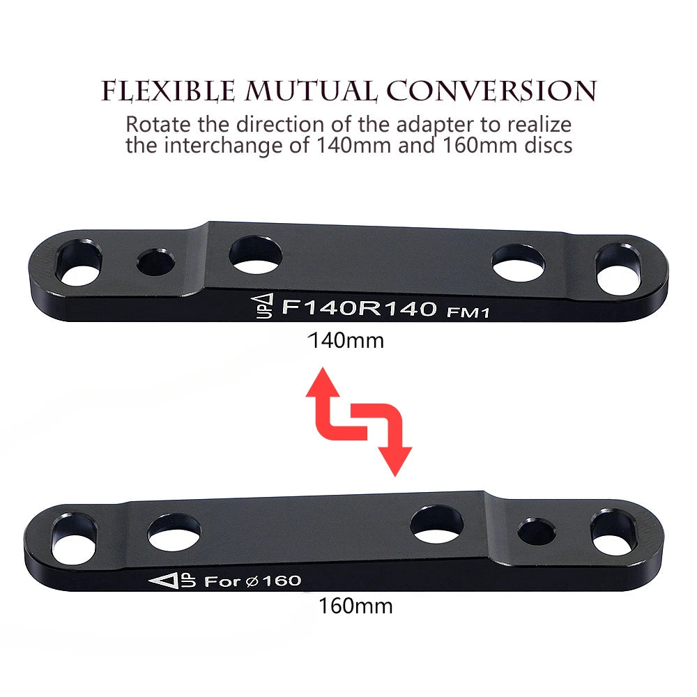 Flat Mount Disc Brake Adapter Road Bike Disc Brake Adapter Front/Rear Aluminum Alloy 140 Or 160 Reversible For 140mm 160mm Rotor
