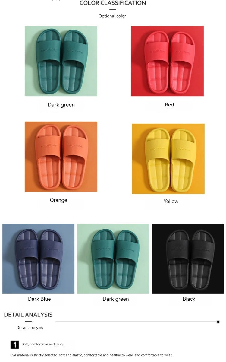 Men And Women Super Soft Eva Thick Platform Slides Minimalist And Comfortable Indoor Bathroom Non Slip Slippers Women Slippers