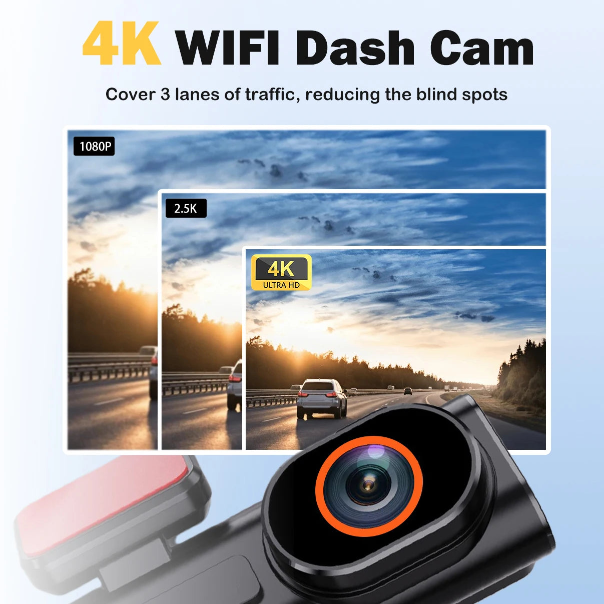 Aprilboy 4K WIFI Dash Cam Mini CAR DVR Front and Rear Dual Lens With 1080P  Black Box Room Night Vision Camera Parking Monitor With Rear Camera GPS 