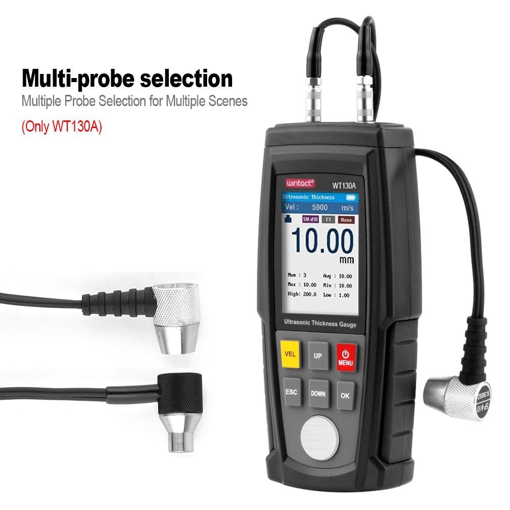 WINTACT Ultrasonic Thickness Gauge Meter Tester Steel Plate Glass Plastic Ceramic Thickness Meter Rechargeable Battery