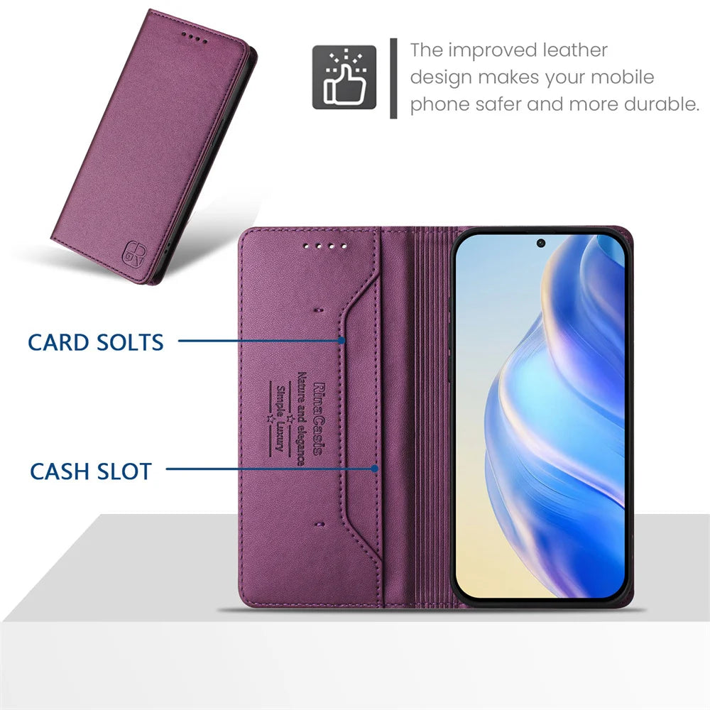 Magnetic Flip Leather Wallet Case For Samsung M62 M56 M55 M54 M53 M52 M36 M35 M34 M33 M32 M23 M15 M13 M12 M10 M05