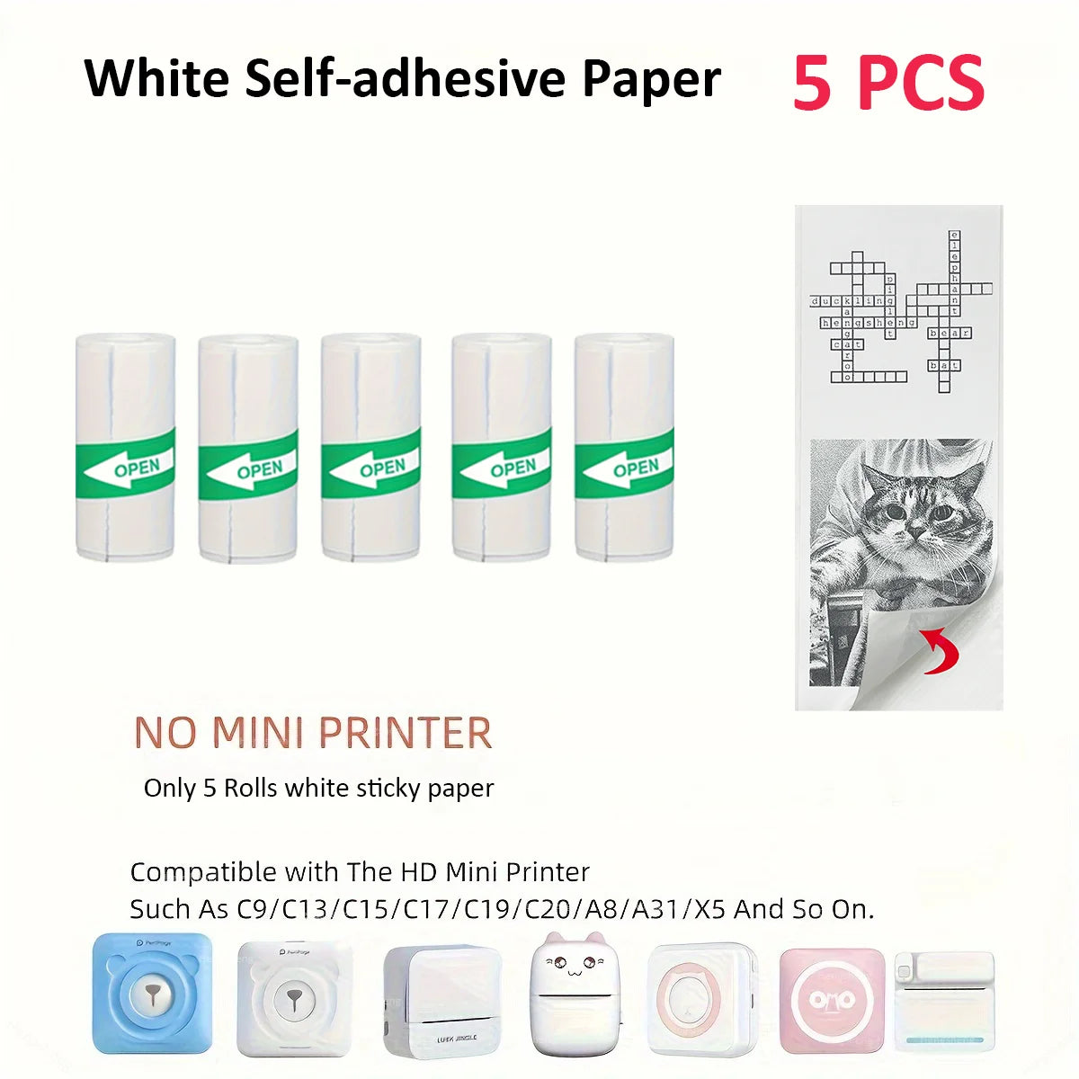 Mini Printer Paper Thermal Sticker Paper Self-adhesive Printer Paper Photo Printer Labels For T/M02 Photos thermal printer paper