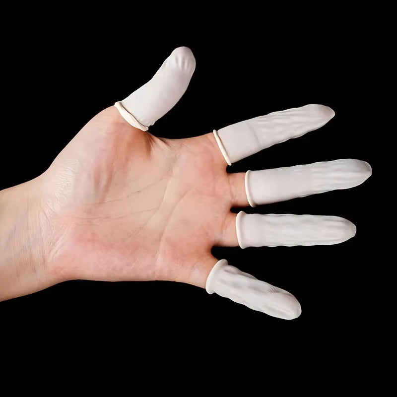 20/100pcs Disposable Anti Static Rubber Latex Finger Cots Eyebrow Extension Gloves Practical Off Tool Accessories