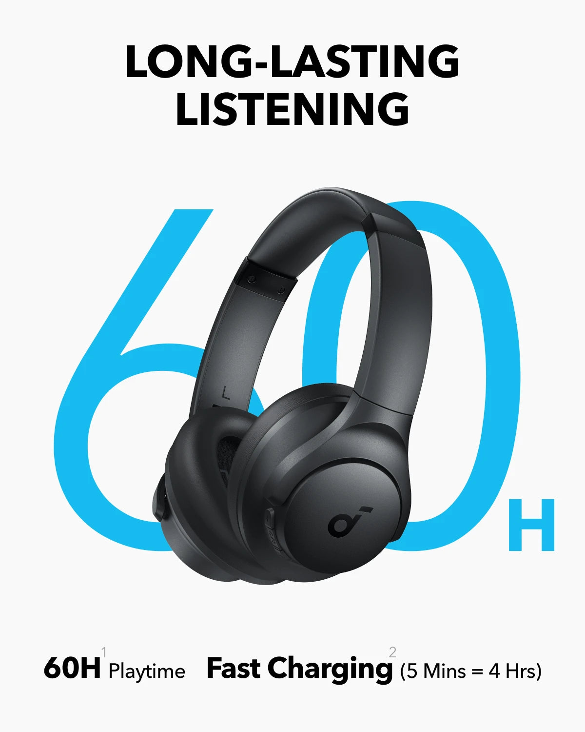 Soundcore by Anker Q11i Wireless Over-Ear Bluetooth Headphones Deep Bass Wireless Bluetooth Earphones 60H Wireless Headphones