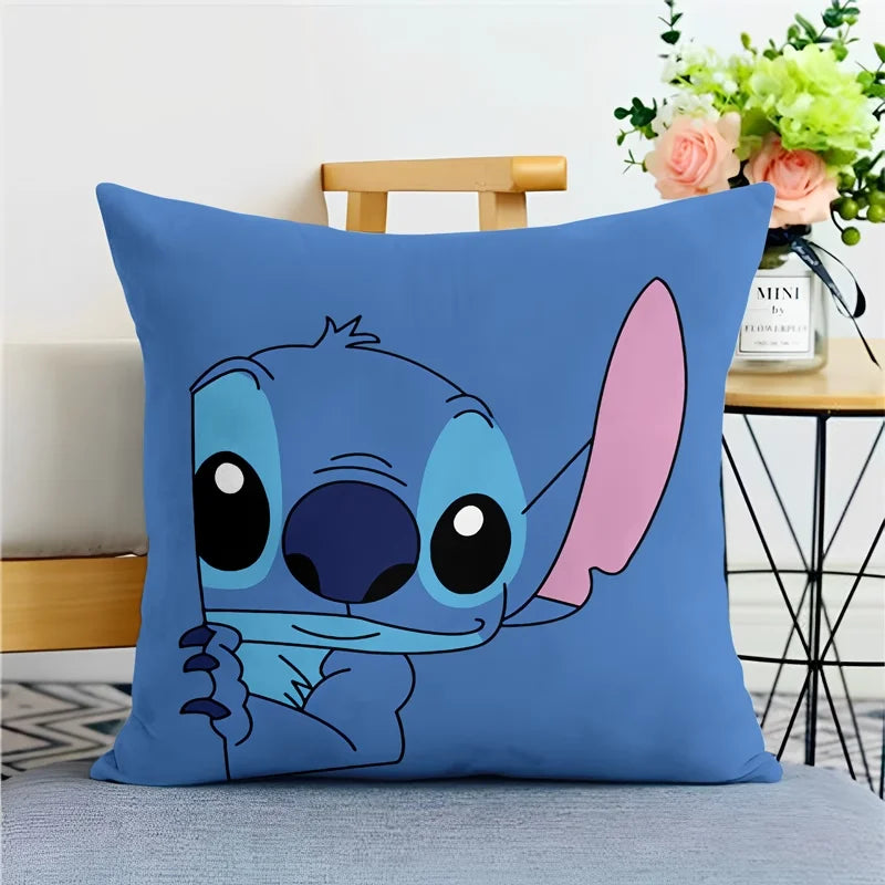 Stitch pillowcase cute cartoon anime peripheralsBedroom Sofa Decorative Cushion Cover With Zipper Soft Cushion Cover