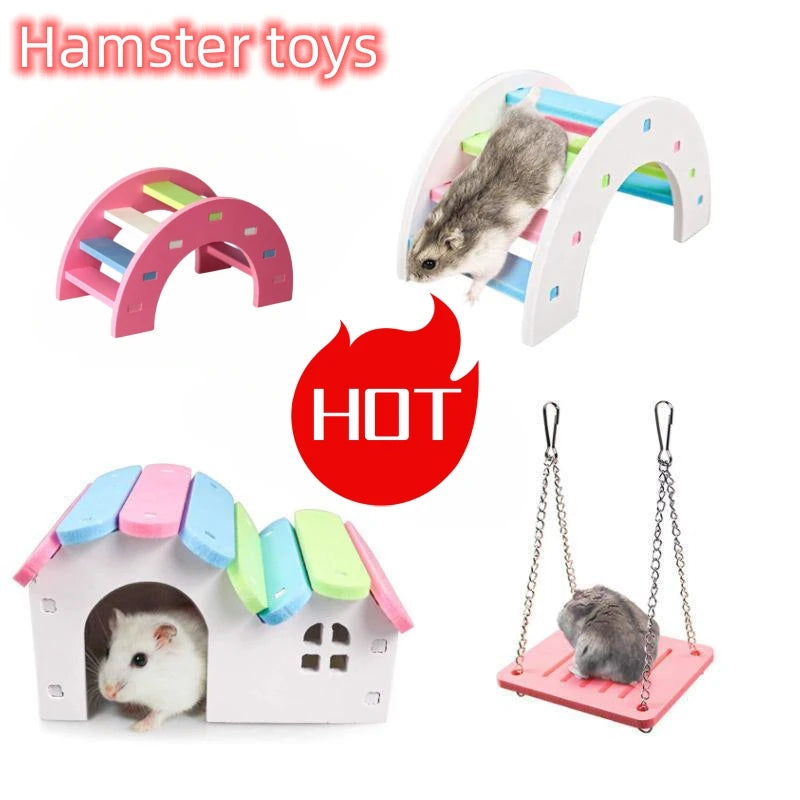 Assembled Hamster Slide Toy Guinea Pig Golden Bear Funny Breathable Hamster House Nest Chinchillas Hamster Exercise Toy Acessory