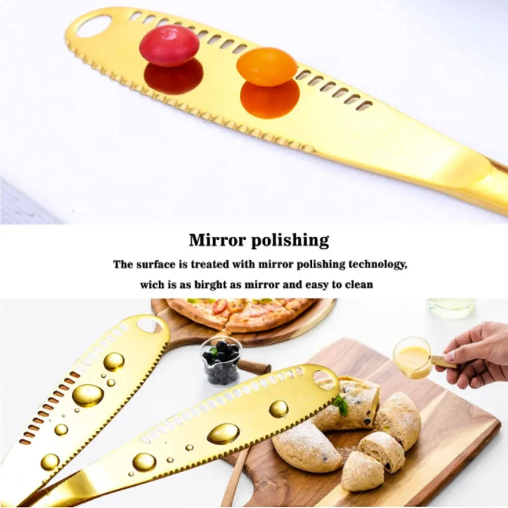 Stainless steel  butter knife cheese butter perforated knife mini spatula bread jam  knifes
