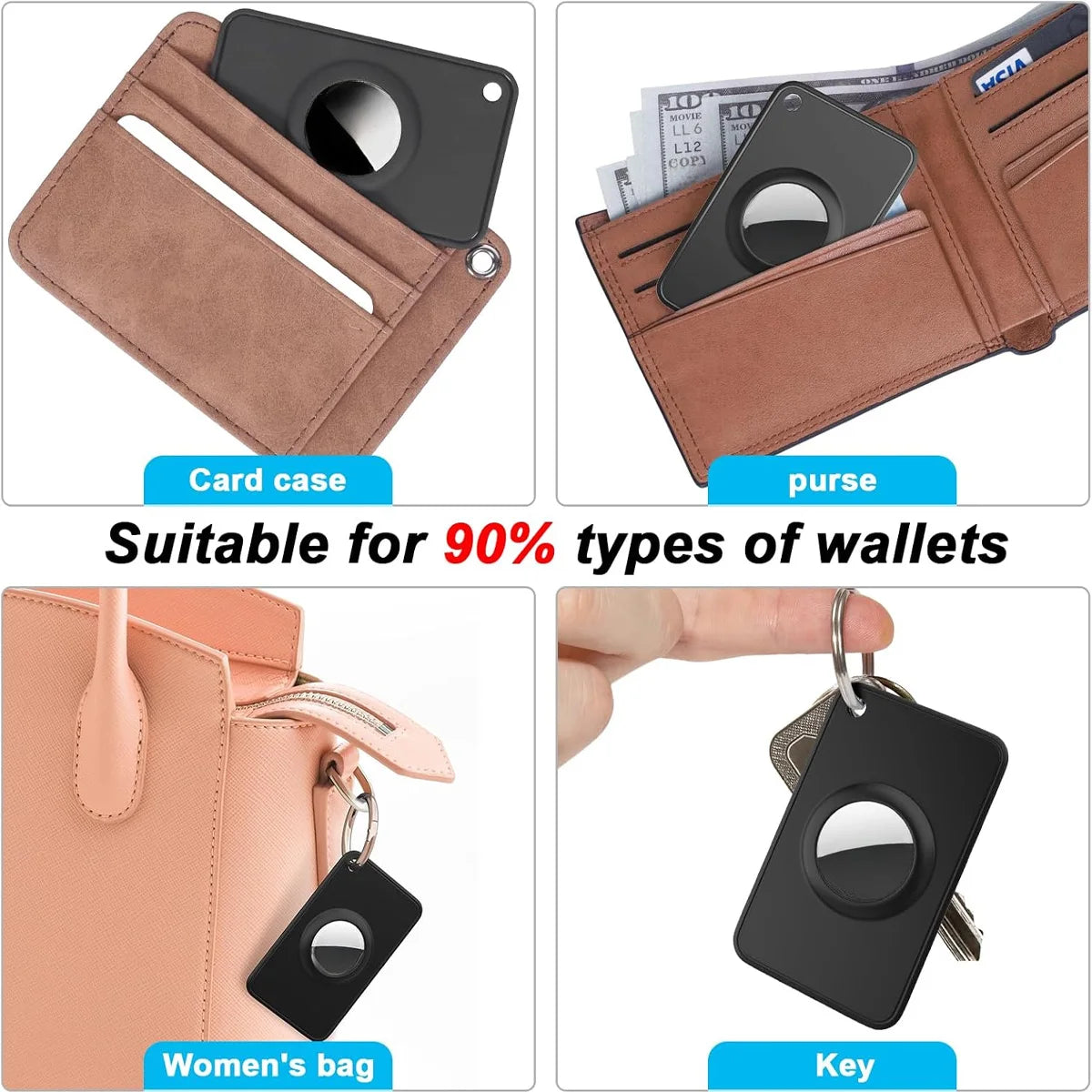 Ultra Wallet Card Holder for Air Tag Soft Silicone Protective Cover Anti-lost Card Tracker Airtag Case for Wallet Handbag Pocket