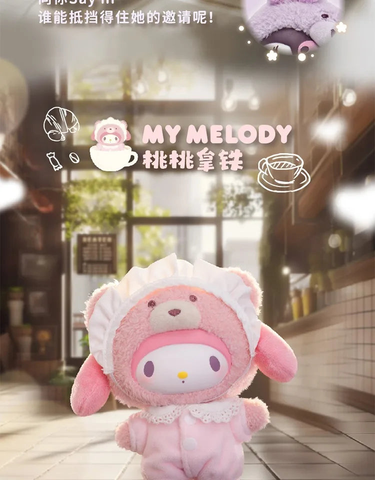 Sanrio Family Latte Series Plush Blind Box Cute Bag Pendant Doll Cartoon Kuromi/Hello Kitty Birthday Gifts Surprise Blind Boxs