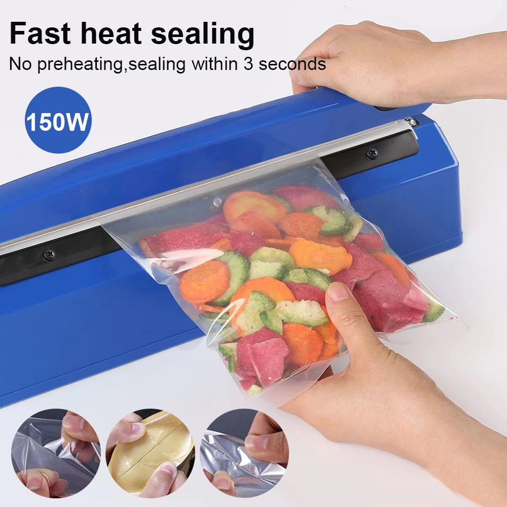 Electric Heat Bag Sealing Machine Plastic Bag Sealer Hand Press Food Seal Plastic Bag Impulse Sealer Fast Heat Packaging Machine