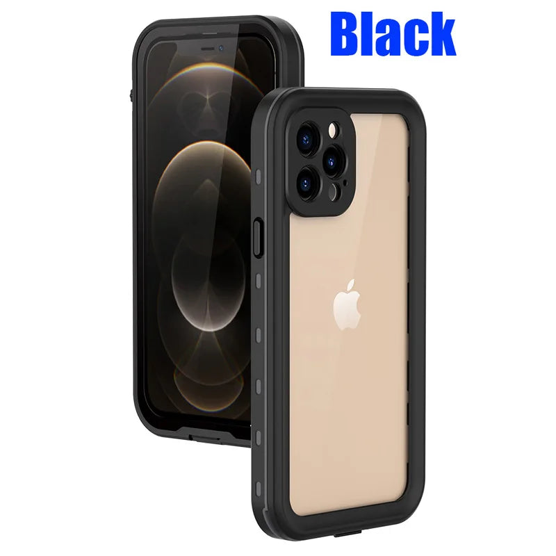 IP68 Waterproof For IPhone 16 15 14 13 12 11 Pro Max XS XR 7 8 Case RedPepper Clear Cover Diving Underwater Swim Outdoor Sports