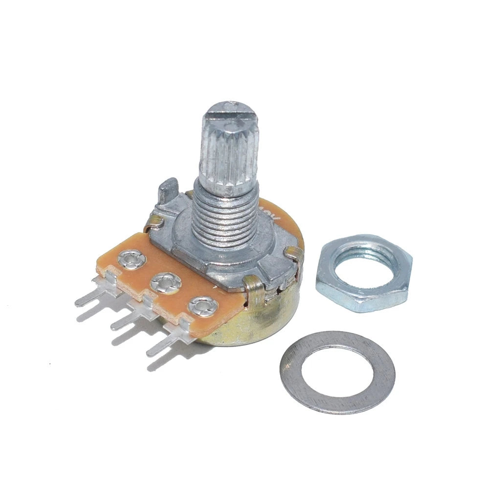 5 set WH148 1K 10K 100K 500K Ohm 15mm 3 Pin lineare conico potenziometro rotativo resistore per Arduino con cappuccio bianco AG2